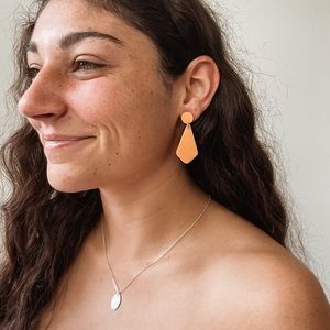 Handmade clay dangle earrings boho cute